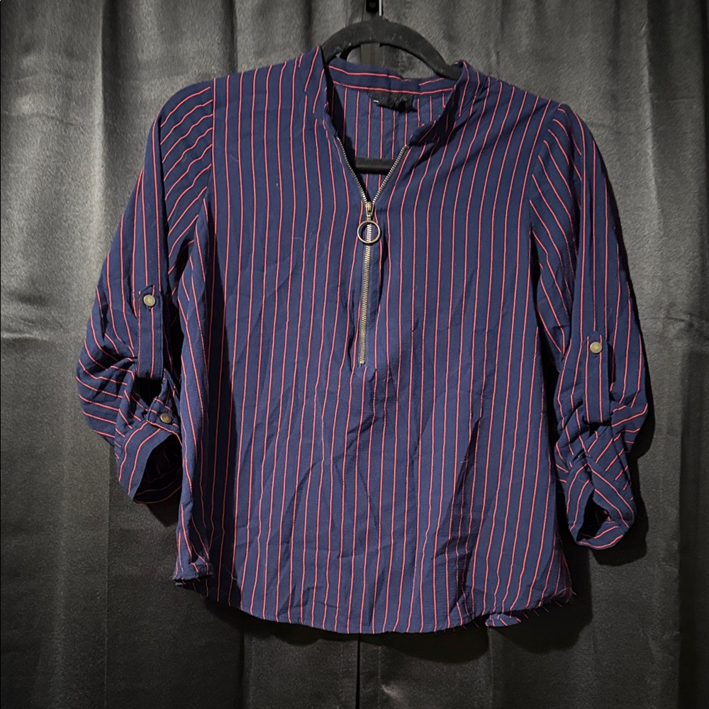 Navy and Red Striped Shirt